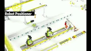Robot  rotary welding positioner & linear track simulation, welding robotics cell automation system