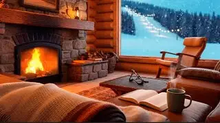 Cozy Ski Cabin, Relaxing Jazz Music, Hotels, Boutiques