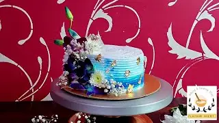 Ombre cake decoration tutorial🎂🌸 #viral #trending #cakedecorating #cake #baking #million #shorts #1m