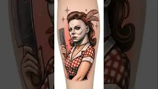 Classic horror movie monsters as pinup tattoo designs #tattoo #horror #tattooideas #DreamScreenAI