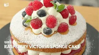Easy Raspberry Victoria Sponge Cake | Quick Homemade Recipe