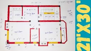 Simple House Plan Design in 630 Sq.ft | 2BHK Home Plan 🏡 | 21'X30' | East Facing Plan in 630 Sq.ft |