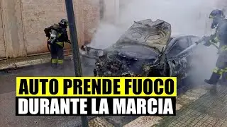 PAURA A BARI: AUTO PRENDE IMPROVVISAMENTE FUOCO DURANTE LA MARCIA