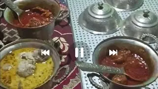 ASMR Mukbang ||spicy Kashmir chicken  Wazwan Full carry with rice 🍚 🍗  No talking 😋 Full Kashmir 😋 