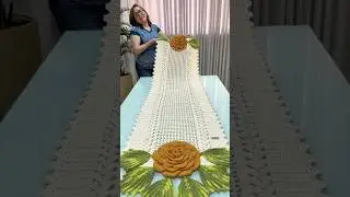 Imagina sua mesa decorada com este bel&iacute;ssimo trilho de mesa! #crochet #homedecor #tableware #foryou