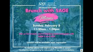 Brunch, Community, and What&rsquo;s Next for SAGE on February 8