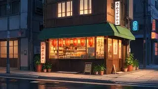 Rainy Tokyo Evening 🌙 Soft Lofi Instrumental to Relax