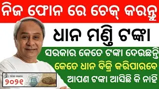 Dhana Mandi Payment status check online in odisha 2021| Paddy payment status | ଧାନ ବିକ୍ରି  ଟଙ୍କା