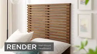 Render Mid-Century Modern Wall-Mount Headboard