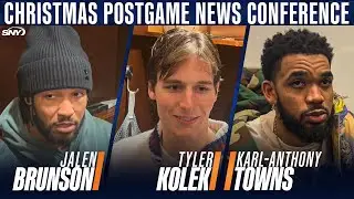 Tyler Kolek, Jalen Brunson, Karl-Anthony Towns, and Mitchell Robinson on Knicks Christmas Day win