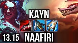 KAYN vs NAAFIRI (TOP) | Rank 3 Kayn, Godlike, 16/5/12 | EUW Challenger | 13.15