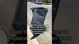 Garbage Truck Breaks Trash Can Lid 😬 #garbagetruck #trash