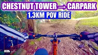 Chestnut Tower to Carpark (1.3KM) | Chestnut MTB Trail POV | Yeti SB150 + Insta360 X3