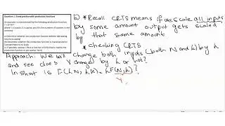 Solow Model Practice Question 1 Part 2 | Some practice with Production Functions