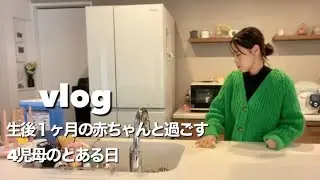 【主婦vlog】家事したり断捨離したり生後１ヶ月の赤ちゃんとのんびり過ごす日常。購入品/4児ママ【主婦ルーティン】