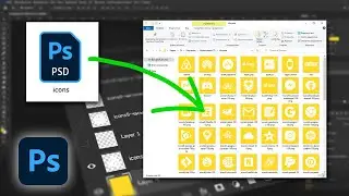 Как сохранить иконки из PSD файла в фотошопе