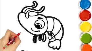 How to draw Happy shrimp  -Colouring for Kids & Toddlers |Draw, Paint and Learn _ Toto Art