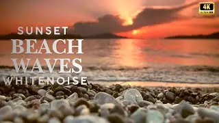 4K 12 Hours of Peaceful Ocean Waves | Sunset Beach Ambience