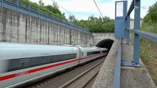 Zug ICE bei der Tunneldurchfahrt - #train #highspeedtrain #germany #sound #trainfart