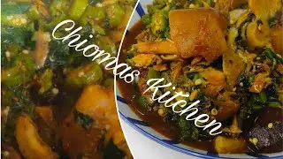 How To Make Mushroom Vegetable Okra Soup Recipe/Okra Soup Recipe/Nigerian Recipe/Chiomas Kitchen 