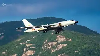 Chinese Air Force  H6-K bomber Mount guided missile 中國空軍戰神轟6K轟炸機 掛載高超音速飛彈起飛