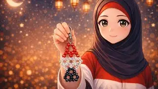  طريقة عمل فانوس رمضان🏮فانوس ميدالية بالخرز مسطح 🇪🇬♥️ شرح سهل  خطوة بخطوة #فانوس_خرز #فانوس_رمضان