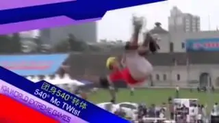 Andy Macdonald shredding in Shanghai at Kia World Extreme Games.