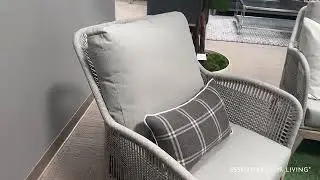 Essentials For Living Loom Gray Taupe White Outdoor Club Chair - The Classy Home