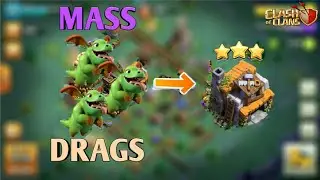 How to use baby drags | Baby drags at bh5 | Mass baby drags at bh5 100% destruction | Clash of clans