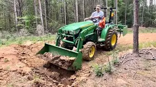 Самодельная водопропускная труба с нашим John Deere 3025E