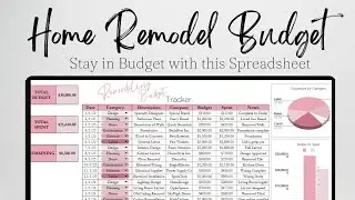 Home Remodel Budget Tracker Spreadsheet Template Walkthrough - Stay on Budget Home Renovation Cost