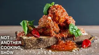 how to make SPICY MEATBALLS in ARRABIATA sauce