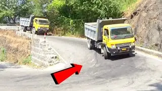 Bharat Benz Two Tipper Lorry Turning On Hairpin bend at Agumbe ghats