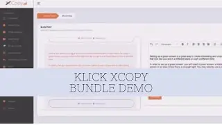 AI Powered Copy Writer Tool - Klick XCopy Bundle Demo