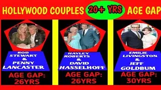 HOLLYWOOD COUPLES WITH 20+ YRS AGE GAP#topdata #hollywood #datamost #comparison