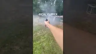 44CAL VS BRICK! #blackpowder #gun #shorts