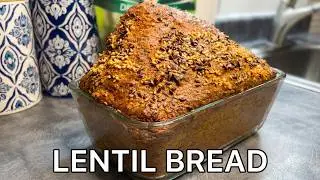 4-Minutes lentil bread/loaf recipe. High-protein, flourless, and gluten-free.