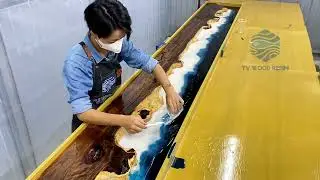 Creating a 4-Meter Ocean Resin Table | Large-Scale Handcrafted Epoxy Process