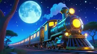 🌙🚂 Tren Safari bajo la Luna | Canciones infantiles y aventuras nocturnas 🎵