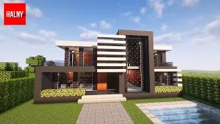 Realistic modern house in minecraft tutorial