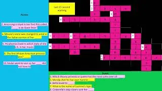 Disney Princesses Cross Word Puzzle (Messed up.)