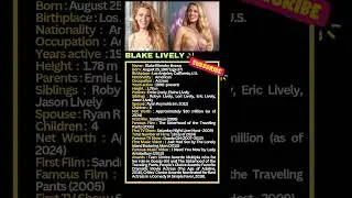 Blake Lively |Blake Lively bio #shorts #hollywoodstars #celebritybio