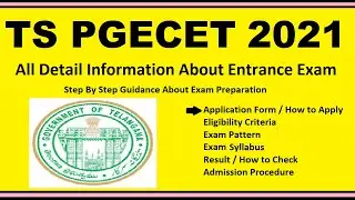 TS PGECET 2021 - Notification, Dates, Application, Eligibility, Admit Card, Pattern, Syllabus