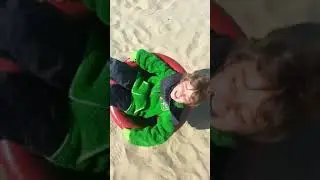 Ben spinning on Ryde beach