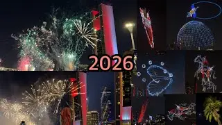 2026 New Year  fireworks & droneshow in Bahrain  🎆 #newyear #2026 #fireworks #newyear2026 