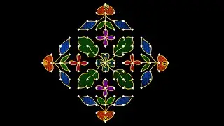 Sankranthi rangoli designs for 15-1 dots|chukkala muggulu|pongal kolam #rangoli  #sankranthimuggulu