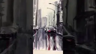 Rainy City Watercolor painting #ink #sketch #sketching #watercolor #art