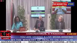SATURDAY 27TH JUNE 2020 - LIVE MEDIA BRIEFING BY THE  MINISTRY OF HEALTH ON COVID-19