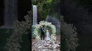 Bali waterfall wedding by @wedbali