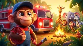 🐒🚒 Monkey Jungle Firefighter Hero | Fire Rescue Cartoon for Kids
